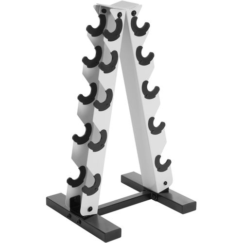 Support D'haltère A-Frame Avec Capacité De Charge De 220,46 Lb, Peut Contenir 5 Paires, Finition Blanche Élégante, Peu Encombrant, Facile À Assembler Et À Nettoyer