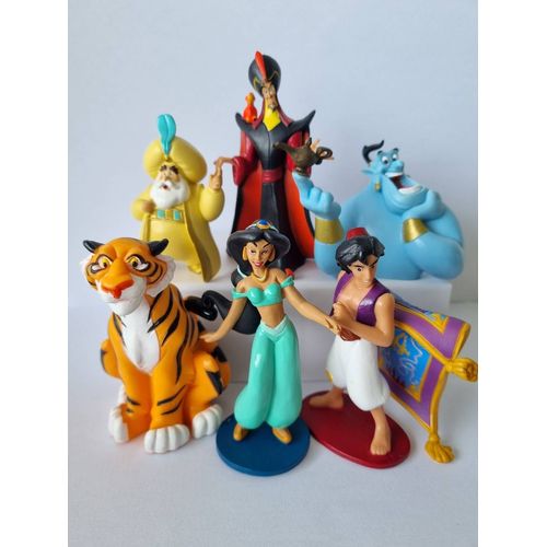 Lot De 7 Figurines Aladdin Disney Officielles Jasmine Jafar Sultan Tapis Volant