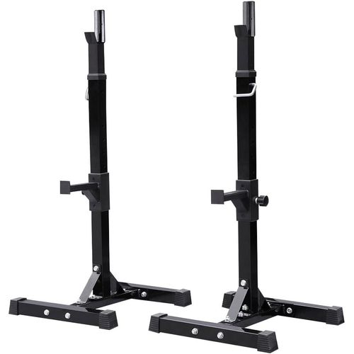 Cages De Squat, Rack Squat Repose Haltère Réglable 14 Niveaux Repose Barre Musculation Supports Charge .250 Kg Rack Musculation Noir
