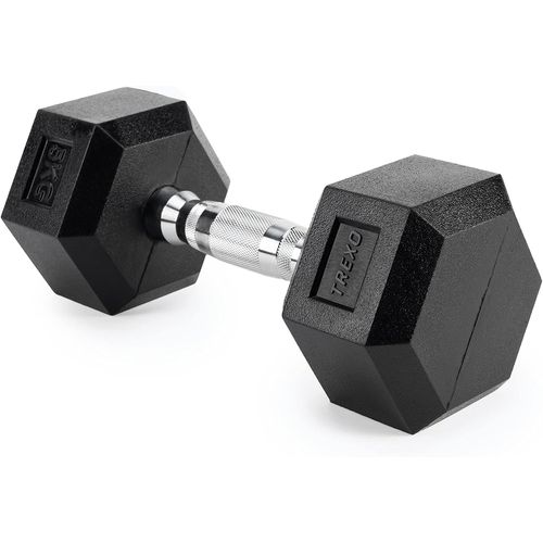 Haltère Hexagonal Durable En Fer Moulé Caoutchouté Pour La Musculation À La Maison Avec Poignée Ergonomique Stable Et Polyvalent