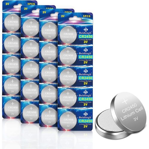 ChenQuanSarl-Cr2450 Lot De 20 Piles Bouton Au Lithium 3 V Cr 2450