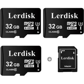 CLOUDDS_Lot De 3 Cartes Micro Sd 32Go U3 V30 A1 Classe 10|Vidéo 4K Pour Drones,Dashcams Et Appareils Android|Étanchéité Ip65(32Gox3)