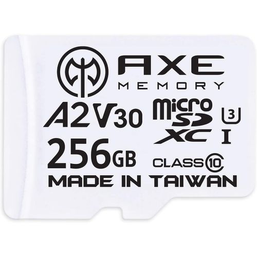 Cloudds_Carte Micro Sd 256 Go-Mémoire Microsdxc Pour Nintendo Switch,Gopro,Drone,Smartphone,Tablette,4k Ultra Hd,A2 Uhs-I U3 V30 C10,Jusqu'à 100 Mo/S De Lecture,Avec Adaptateur Sd-Axe Memory