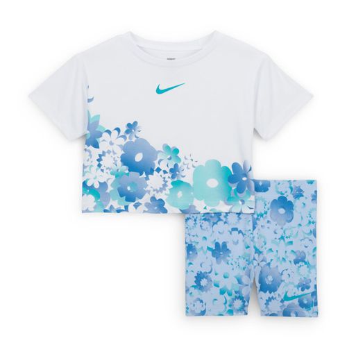 Ensemble Deux Pièces Avec Cycliste Imprimé Nike Flow-Ral Pour Bébé (12-24 Mois) - Bleu - 18m