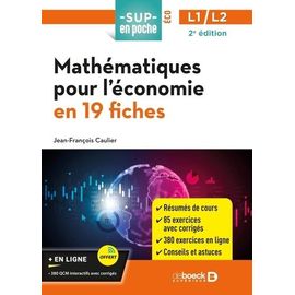 Mathématiques Pour L?Économie En 19 Fiches L1/L2