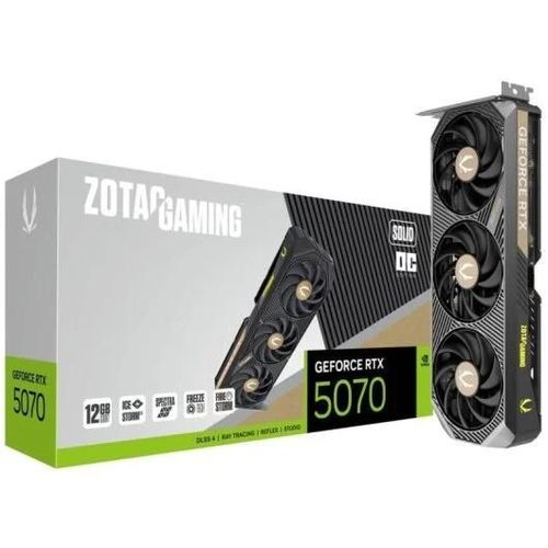 ZOTAC GAMING GeForce RTX 5070 SOLID OC - Carte graphique - GeForce RTX 5070 - 12 Go GDDR7 - PCIe 5.0 x16 - 3 x DisplayPort, HDMI