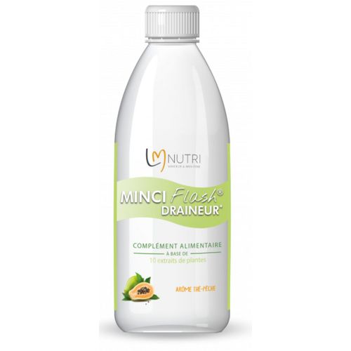 Lm Nutri - Minci Flash Draineur - Complément Alimentaire Arôme Thé-Pèche - 500ml 