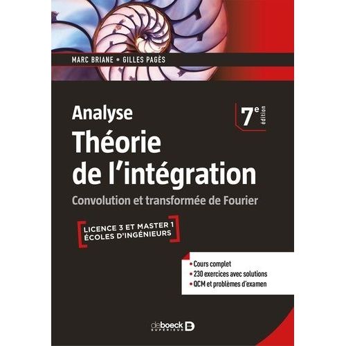 Analyse - Théorie De L'intégration - Convolution Et Transformée De Fourier