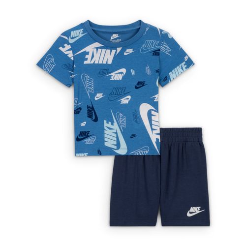 Ensemble T-Shirt Imprimé Et Short En Molleton Léger Nike Sportswear Pour Bébé (12-24 Mois) - Bleu - 24m