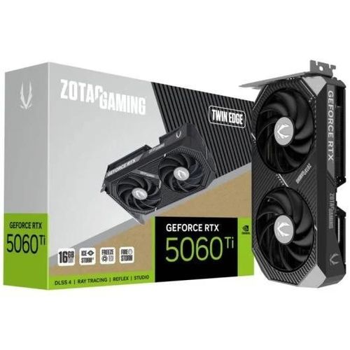 ZOTAC GAMING GeForce RTX 5060 Ti 16GB Twin Edge - Carte graphique - GeForce RTX 5060 Ti - 16 Go GDDR7 - PCIe 5.0 x8 - 3 x DisplayPort, HDMI