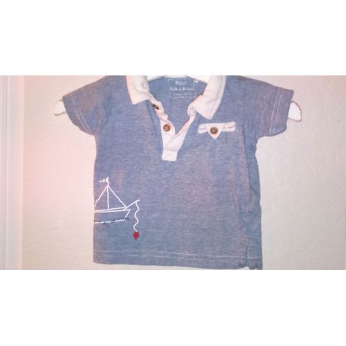 T-Shirt Marin Pour Bébé Garçon Motif Bateau Voilier Taille 3 Mois Idée Cadeau