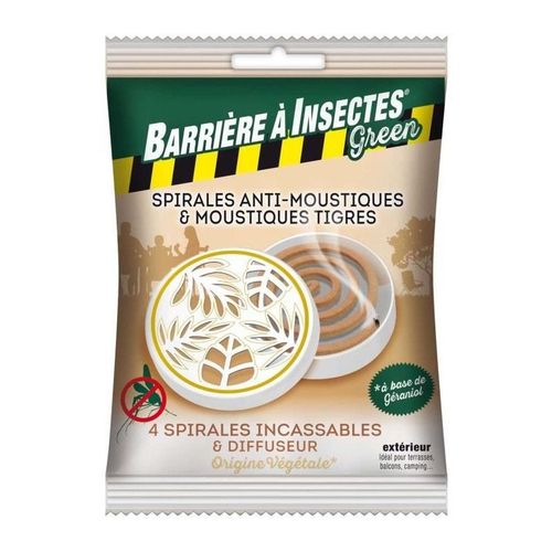 SPIRALES ANTI-MOUSTIQUES A BASE DE GÉRANIOL - BARRIERE A INSECTES - DIFFUSEUR BOITIER + 4 SPIRALES