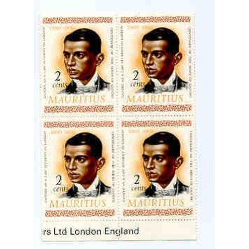 Bloc De 4 Timbres Ile Maurice 2 Cents