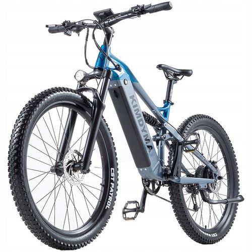 Vélo De Montagne Électrique Kimdyma K01 1000 W, Batterie Samsung 48 V 20 Ah, 45 Km/H, Absorption Des Chocs Complète - Bleu