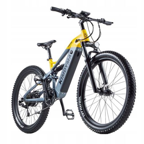 Vélo De Montagne Électrique Kimdyma K01 1000 W, Batterie Samsung 48 V 20 Ah, 45 Km/H, Absorption Des Chocs Complète - Jaune