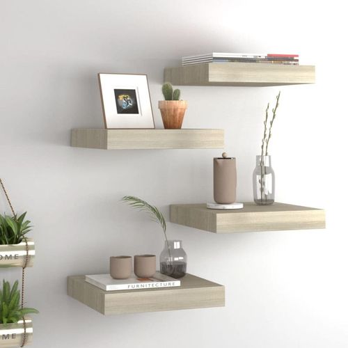 Vidaxl Étagères Murales Flottantes 4 Pcs Chêne 23x23,5x3,8 Cm Mdf