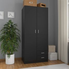 Vidaxl Garde-Robe Noir 80x52x180 Cm Aggloméré