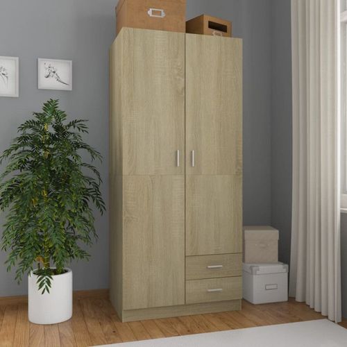 Vidaxl Garde-Robe Chêne Sonoma 80x52x180 Cm Aggloméré