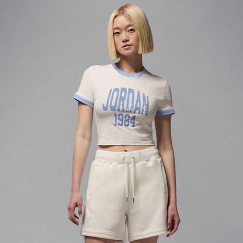 T-Shirt Court À Motif Jordan Pour Femme - Blanc - Xl (Fr 50-52)
