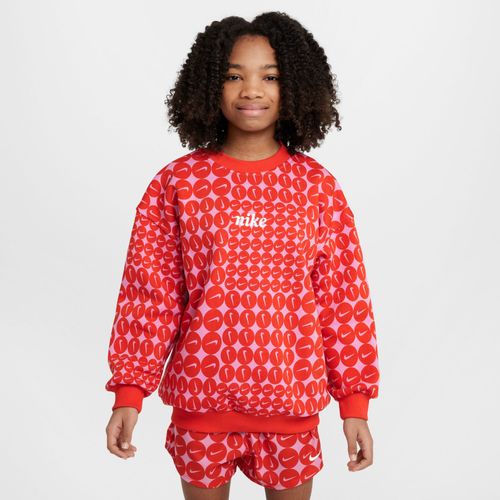 Sweat Oversize À Col Ras-Du-Cou Nike Sportswear Club Fleece Pour Ado (Fille) - Rouge - Xs