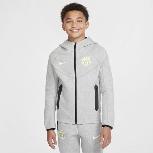 Sweat À Capuche Et Zip Nike Football Fc Barcelona Tech Fleece Pour Ado (Garçon) - Gris - Xs