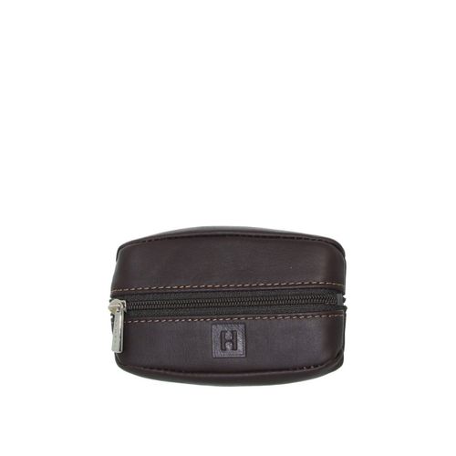 Porte monnaie Hexagona en cuir ref 40898 marron 10*6*2 cm