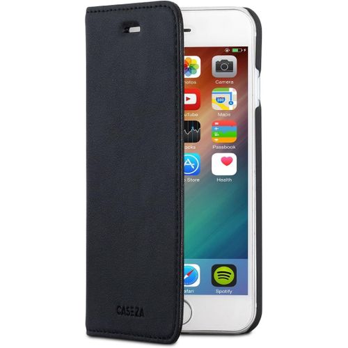 Cloudds_Etui Iphone Se 2020 & Iphone 8/Iphone 7 Noir Oslo Coque Cuir Végétalien Housse Folio À Rabat Portefeuille Livre En Simili Cuir Apple Iphone Se 2020 & 8 & 7-Avec Fermeture Magnétique