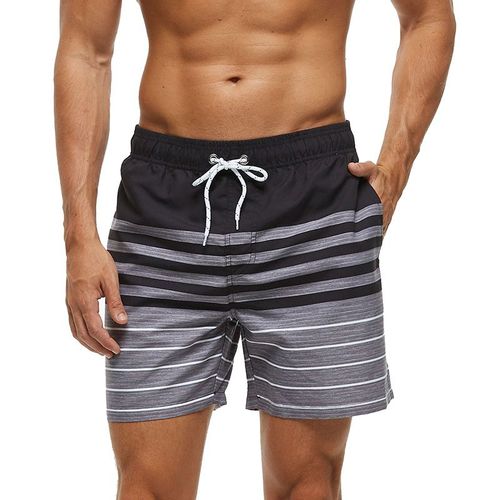 Escatch-Short De Planche À Rayures Verticales Pour Homme,Séchage Rapide,Doublure En Maille Respirante,Short Grande Taille,Plage,Surf,Été,2025-Xxxl-Noir Stripe