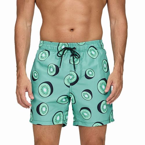 Escatch-Short De Planche À Rayures Verticales Pour Homme,Séchage Rapide,Doublure En Maille Respirante,Short Grande Taille,Plage,Surf,Été,2025-Xl-Kiwi Fruit