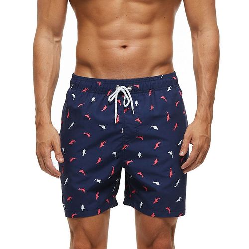 Escatch-Short De Planche À Rayures Verticales Pour Homme,Séchage Rapide,Doublure En Maille Respirante,Short Grande Taille,Plage,Surf,Été,2025-L-Rouge And Blanc Fish