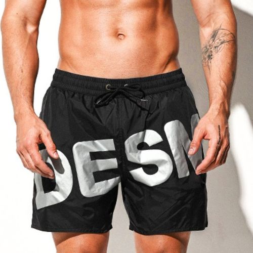 Desmiit Mince Doux Shorts De Natation Hommes Maillots De Bain Maillot De Bain Homme Plage Surf Board Shorts Boardshorts Vêtements De Sport Court Costume Liner In-L Waist 76-83cm-Noir