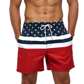 Escatch-Shorts De Plage En Polyester Pour Hommes,Pantalons De Plage Pour Hommes,Para Zones Bre,Sport,Surf,Proximité,Wstring,Grande Taille,Été,2025-Xxxl-American Flag