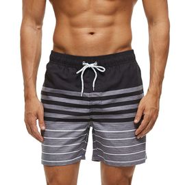 Escatch-Shorts De Plage En Polyester Pour Hommes,Pantalons De Plage Pour Hommes,Para Zones Bre,Sport,Surf,Proximité,Wstring,Grande Taille,Été,2025-4xl-Noir Stripe