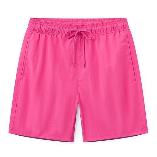 Datifer Short De Bain Hommes Couleur Unie En Nylon Respirant Maille Doublure Sport Grande Taille Bermudas Masculina Maillots De Bain-M-Rose Pink