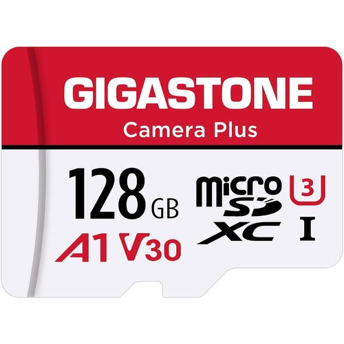 Cloudds_Carte Mémoire 128 Go Caméra Plus Série,Vitesse De Lecture Allant Jusqu'à 100 Mo/S. Idéal Pour Full Hd Vidéo Gopro Drone Caméra Android,A1 Carte Micro Sdxc Avec Mini Étui Et Adaptateur Sd.-Gigastone