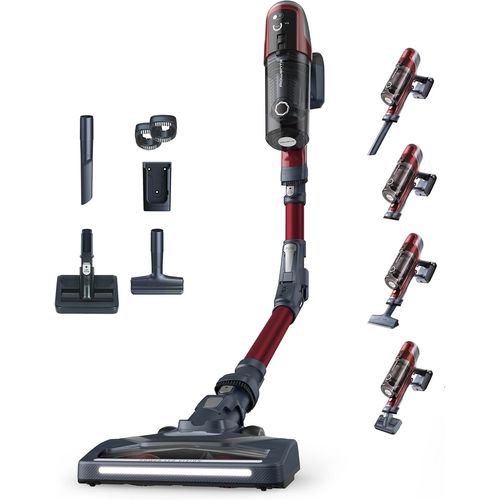 CLOUDDS_X-Pert 6.60 Smart Aspirateur Balai Sans Fil,Tube Flex,Idéal Pour Les Poils D'Animaux,Léger,Puissance 100W,Autonomie 45Min,Led Rh6471Wo,Noir/Rouge