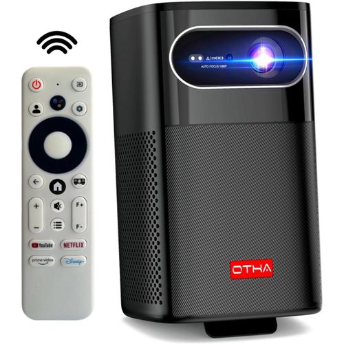 CLOUDDS_Mini Projecteur Portable Avec Google Tv,Netflix,Hd 1080P,300 Ansi Lumens Wifi,Dlp 3D Home Cinéma Vidéoprojecteur,Pico Projecteur Avec Autofocus & Keystone,Batterie Intégrée,3 H D'Autonomie