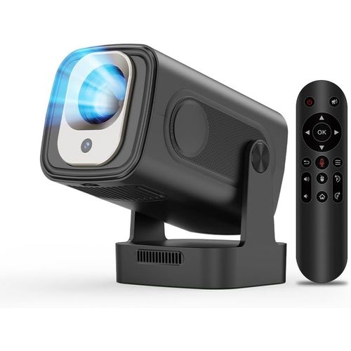 CLOUDDS_Vidéoprojecteur 4K,Mini Projecteur Portable Android Rétroprojecteur Avec Wifi6 Bt5.4,Rotation 180°Projecteur Video Cinéma Maison Mise Au Point Automatique,Remote Air Mouse,Vocale