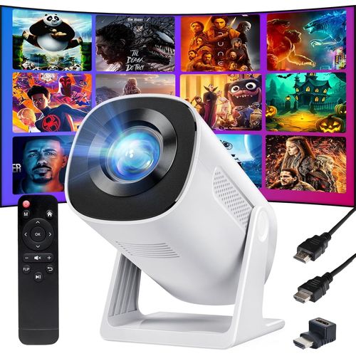 CLOUDDS_(Auto Keystone)Videoprojecteur Bluetooth,Y4 Mini Projecteur Portable 1080P Full Hd Supporté,Retroprojecteur Video Rotatif À 270°,200 Pouces Projecteur Home Cinéma Pour Ios/Pc/Tv Stick