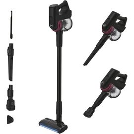 CLOUDDS_Hf410H Aspirateur Balai Sans Fil,Puissant 42Aw De Puissance Continue,Léger,Ultra-Maniable Jusqu'À 360° Pour Tous Types De Sols,Brosse Anti-Twist Avec Éclairage Led,Noir Magenta