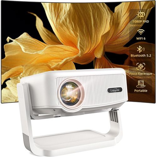 CLOUDDS_Videoprojecteur,Auto Verticale Keystone/Focus Électrique/360°Rotating,1080P Hd 19000Lux Projecteur Video,Avec Wifi6,Bluetooth Retroprojecteur Portable Pour Home Cinéma/Firestick/Hdmi/Usb