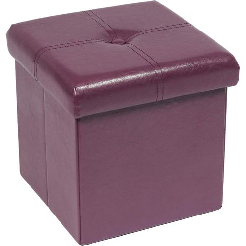 Pouf De Rangement Pliable En Similicuir ¿ Petit Repose-Pied Carré Pour Salon, Chambre Et Plus Encore