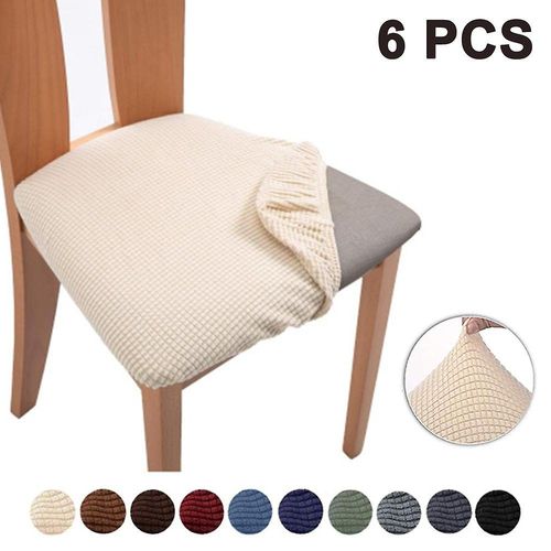 Lot De 6 Housses De Chaise Extensibles En Jacquard - Amovibles, Lavables, Universelles Pour Salle À Manger, Couleurs Élégantes