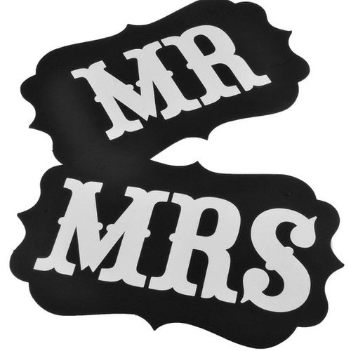 Élégantes pancartes de mariage Mr & Mrs avec rubans de soie - Parfaites pour la décoration, les accessoires photo et les panneaux de chaise