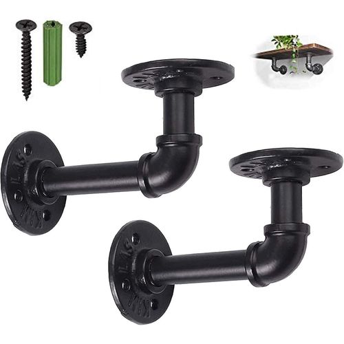 Supports D'étagères Vintage Industriels - Support Tubulaire Robuste Pour Étagères Flottantes Et Décoration Intérieure