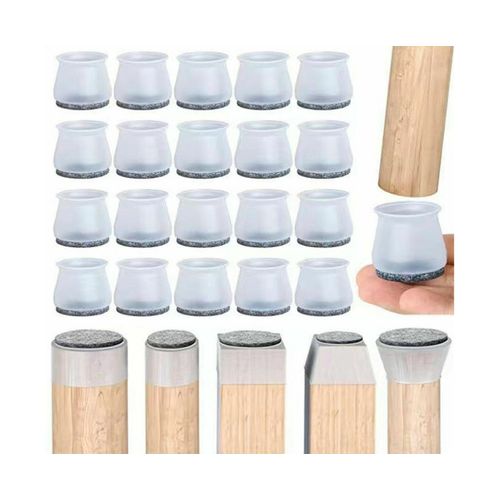 Lot De 48 Protège-Pieds De Chaise Ruby Pour Parquets - Patins En Silicone Faciles À Installer, Design Transparent