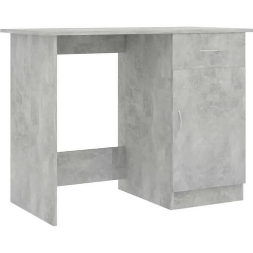 Vidaxl Bureau Gris Béton 100 X 50 X 76 Cm Aggloméré