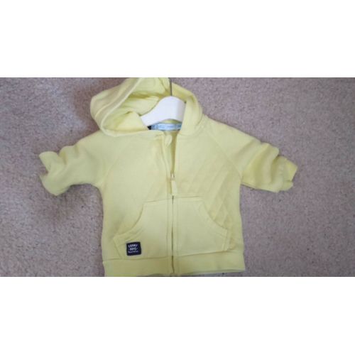 Gilet Bébé Garçon Fermeture Zippée &#43 Capuche Vert Anis Taille 3 Mois