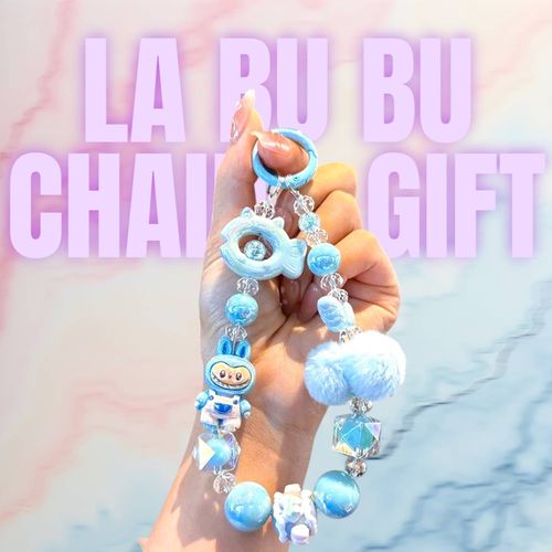 Dragonne Téléphone Kawaii ¿ Bracelet Cordon Violet Avec Perles Et Figurine Mignonne ¿ Style Harajuku