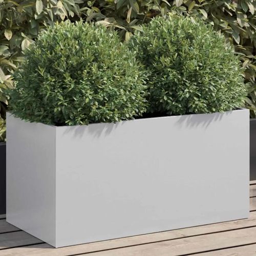 Prolenta Premium - Jardinière Argenté 62x30x29 Cm Acier Galvanisé